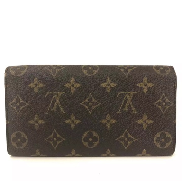 AUTH Louis Vuitton Monogram Portefeiulle Sarah Long Bifold Wallet Brown - Picture 4 of 8